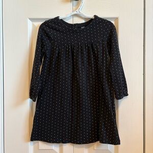 BabyGAP Kids Polka Dot Long Sleeve Black Dress 4T